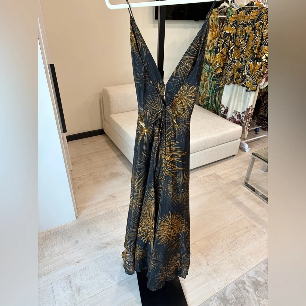 Farm Rio: Black Fireworks Sleeveless Open Back Maxi Dress - Picture 10 of 14